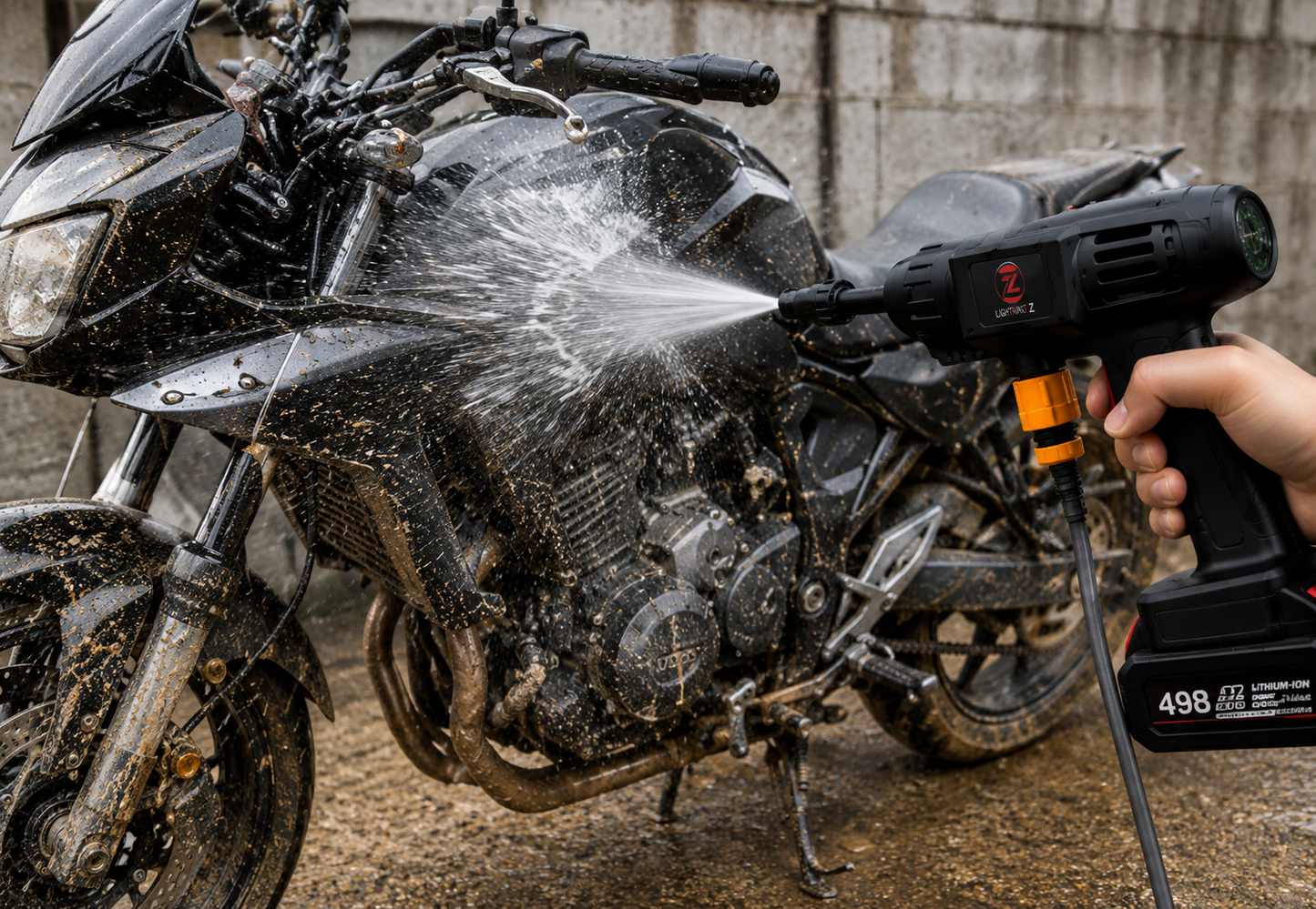 Pistola ad acqua ad alta pressione cordless